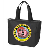 Bacon Is Meat Candy Pig Funny Zip Tote Bag