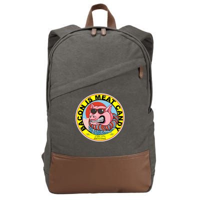 Bacon Is Meat Candy Pig Funny Cotton Canvas Backpack