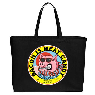 Bacon Is Meat Candy Pig Funny Cotton Canvas Jumbo Tote