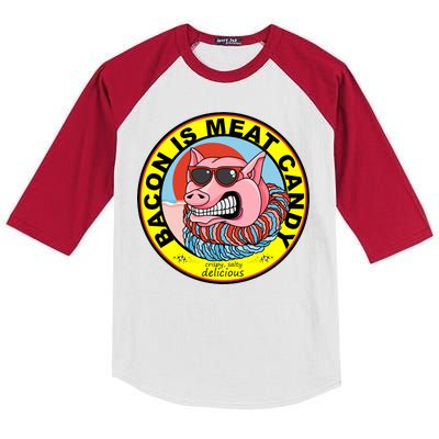 Bacon Is Meat Candy Pig Funny Kids Colorblock Raglan Jersey