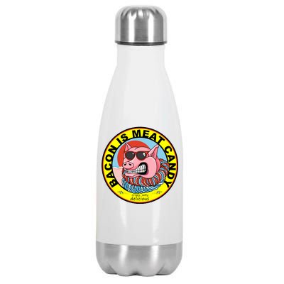 Bacon Is Meat Candy Pig Funny Stainless Steel Insulated Water Bottle