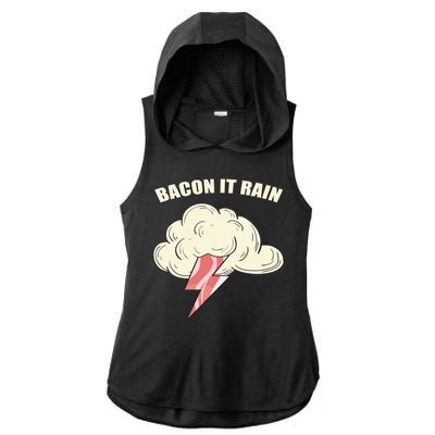 Bacon It Rain Ladies PosiCharge Tri-Blend Wicking Draft Hoodie Tank