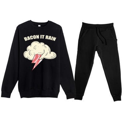 Bacon It Rain Premium Crewneck Sweatsuit Set