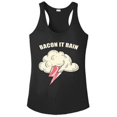 Bacon It Rain Ladies PosiCharge Competitor Racerback Tank