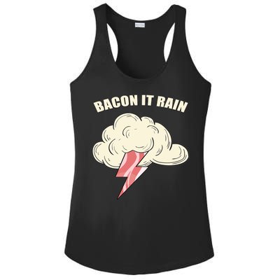 Bacon It Rain Ladies PosiCharge Competitor Racerback Tank