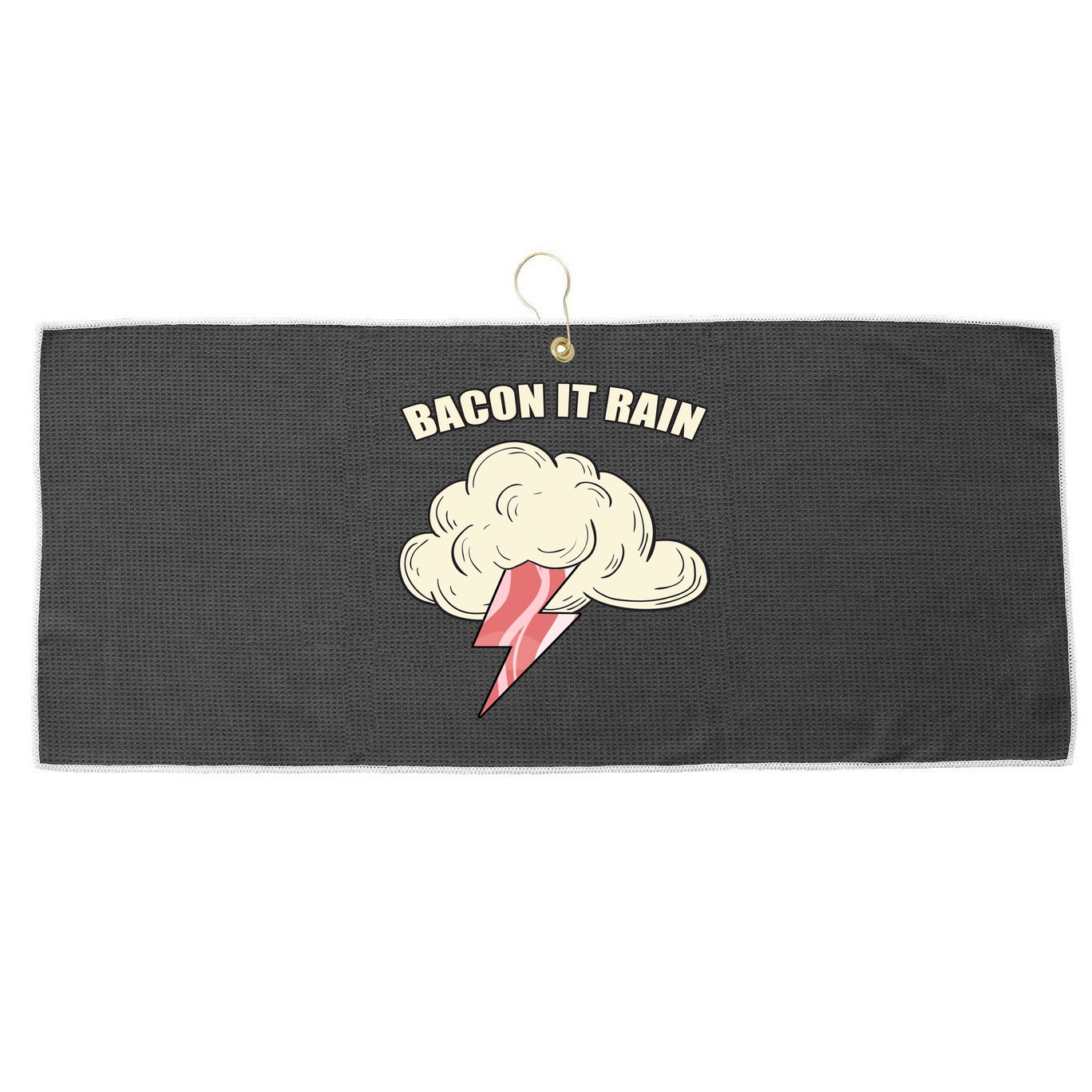 Bacon It Rain Large Microfiber Waffle Golf Towel