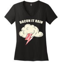 Bacon It Rain Women's V-Neck T-Shirt
