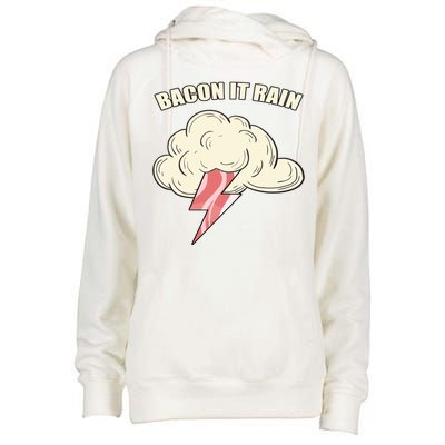 Bacon It Rain Womens Funnel Neck Pullover Hood