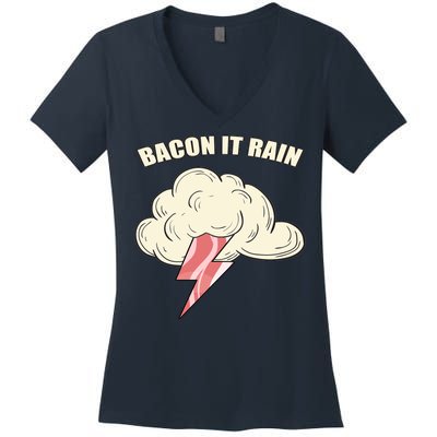 Bacon It Rain Women's V-Neck T-Shirt