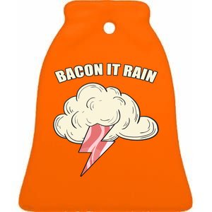 Bacon It Rain Ceramic Bell Ornament