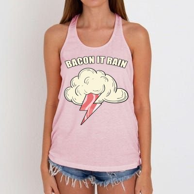 Bacon It Rain Women's Knotted Racerback Tank