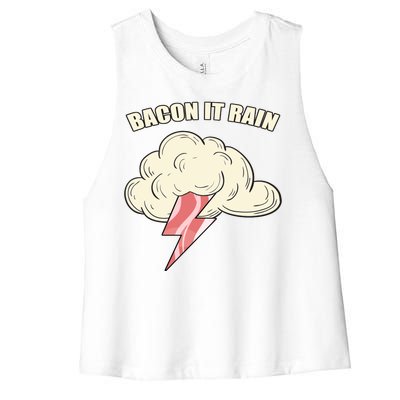 Bacon It Rain Women's Racerback Cropped Tank