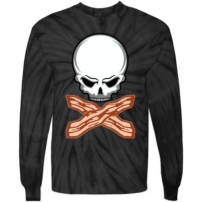 Bacon Skull Tie-Dye Long Sleeve Shirt