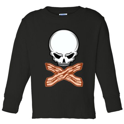 Bacon Skull Toddler Long Sleeve Shirt
