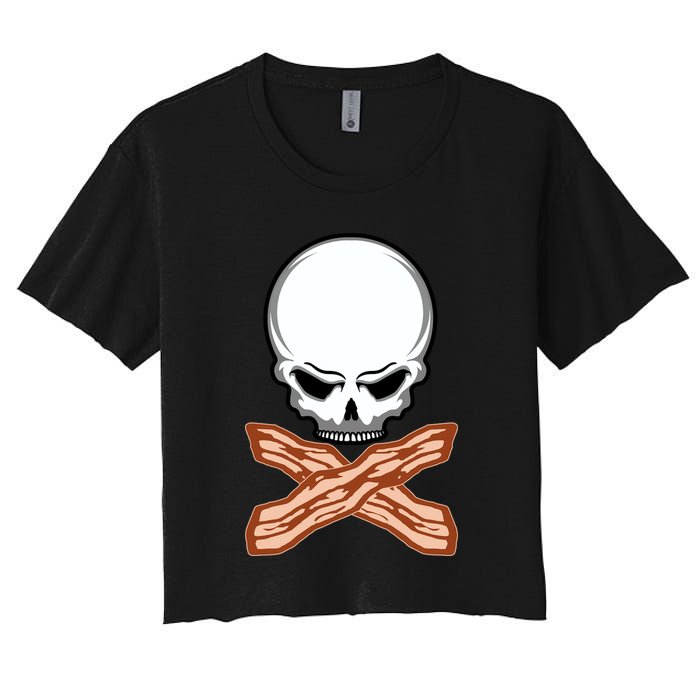 Bacon Skull Women's Crop Top Tee