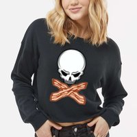 Bacon Skull Cropped Pullover Crew
