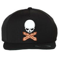 Bacon Skull Wool Snapback Cap