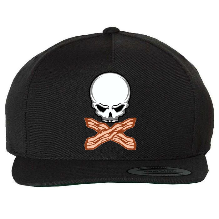 Bacon Skull Wool Snapback Cap