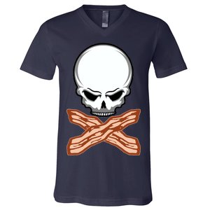 Bacon Skull V-Neck T-Shirt