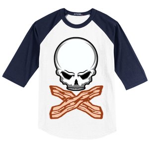 Bacon Skull Baseball Sleeve Shirt