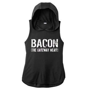 Bacon The Gateway Meat Ladies PosiCharge Tri-Blend Wicking Draft Hoodie Tank