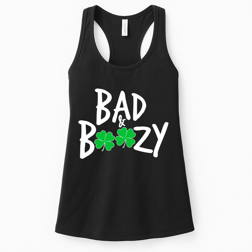Bad and Boozy Irish Beer Womens Tank Top
