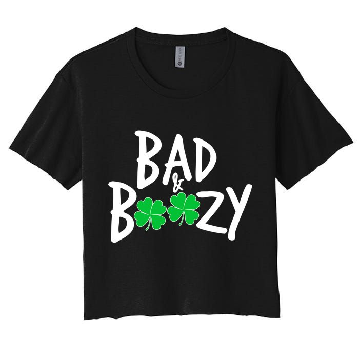 Bad and Boozy Irish Beer Women's Crop Top Tee