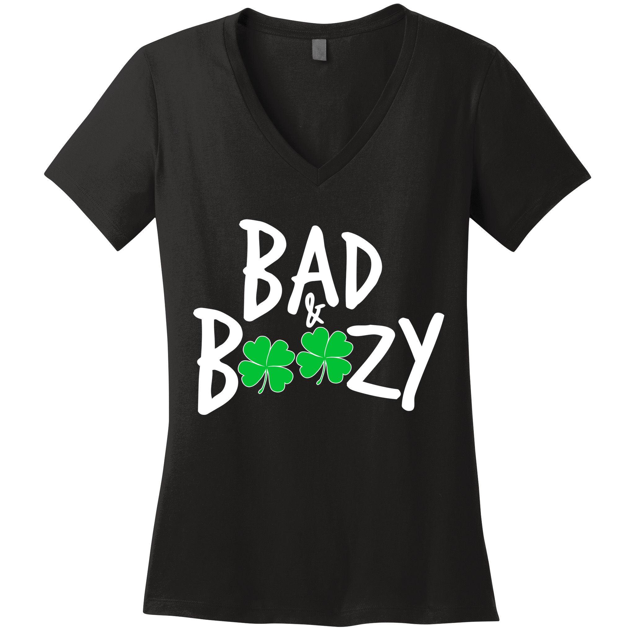 Bad and Boozy Irish Beer Women's V-Neck T-Shirt