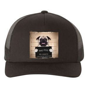 Bad Dog Funny Pug Prison Mug Shot Yupoong Adult 5-Panel Trucker Hat