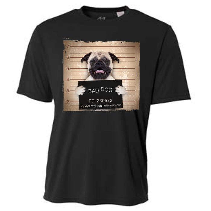 Bad Dog Funny Pug Prison Mug Shot Cooling Performance Crew T-Shirt