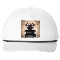 Bad Dog Funny Pug Prison Mug Shot Snapback Five-Panel Rope Hat