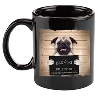 Bad Dog Funny Pug Prison Mug Shot 11oz C Handle Ceramic Mug