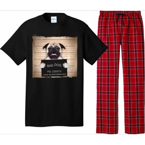 Bad Dog Funny Pug Prison Mug Shot Pajama Set