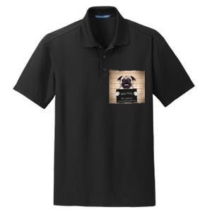 Bad Dog Funny Pug Prison Mug Shot Dry Zone Grid Polo