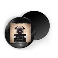 Bad Dog Funny Pug Prison Mug Shot Magnet