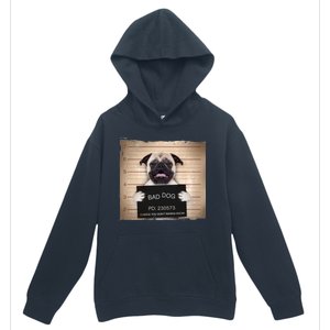 Bad Dog Funny Pug Prison Mug Shot Urban Pullover Hoodie