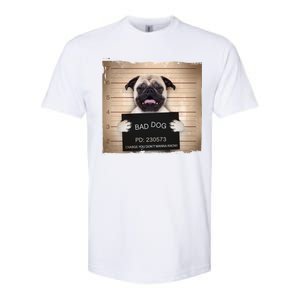 Bad Dog Funny Pug Prison Mug Shot Softstyle CVC T-Shirt