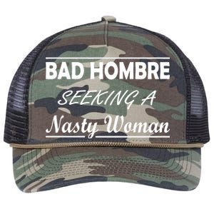 Bad Hombre Seeking A Nasty Woman Retro Rope Trucker Hat Cap