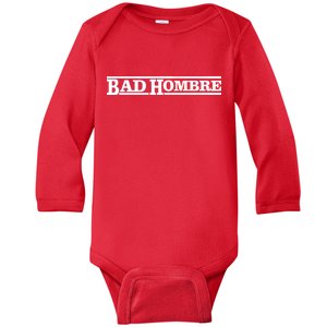 Bad Hombre Stamp Baby Long Sleeve Bodysuit