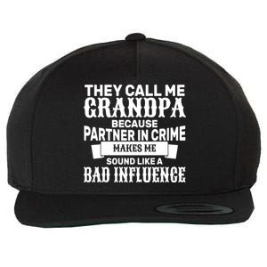 Bad Influence Grandpa Wool Snapback Cap