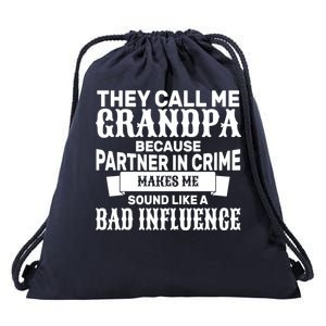 Bad Influence Grandpa Drawstring Bag