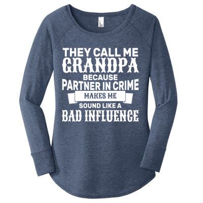 Bad Influence Grandpa Women's Perfect Tri Tunic Long Sleeve Shirt