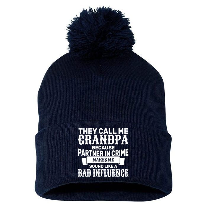 Bad Influence Grandpa Pom Pom 12in Knit Beanie