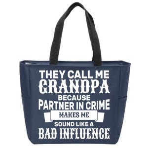 Bad Influence Grandpa Zip Tote Bag