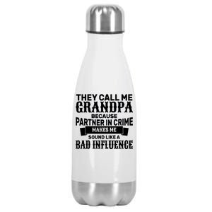 Bad Influence Grandpa Stainless Steel Insulated Water Bottle