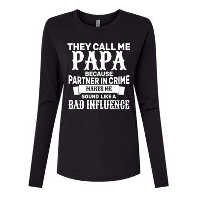 Bad Influence Papa Womens Cotton Relaxed Long Sleeve T-Shirt