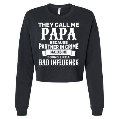 Bad Influence Papa Cropped Pullover Crew