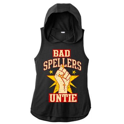 Bad Spellers Untie (Unite) Ladies PosiCharge Tri-Blend Wicking Draft Hoodie Tank