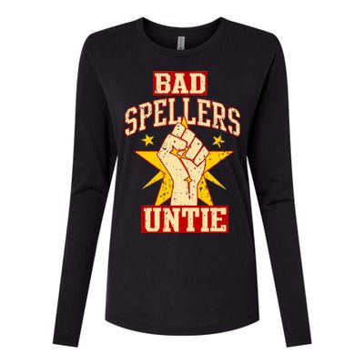 Bad Spellers Untie (Unite) Womens Cotton Relaxed Long Sleeve T-Shirt