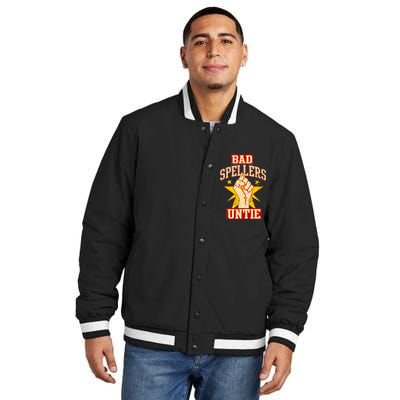 Bad Spellers Untie (Unite) Insulated Varsity Jacket